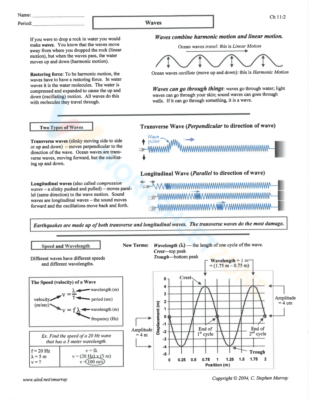 Learn About Waves: A Physics Worksheet for Beginners - Page 1