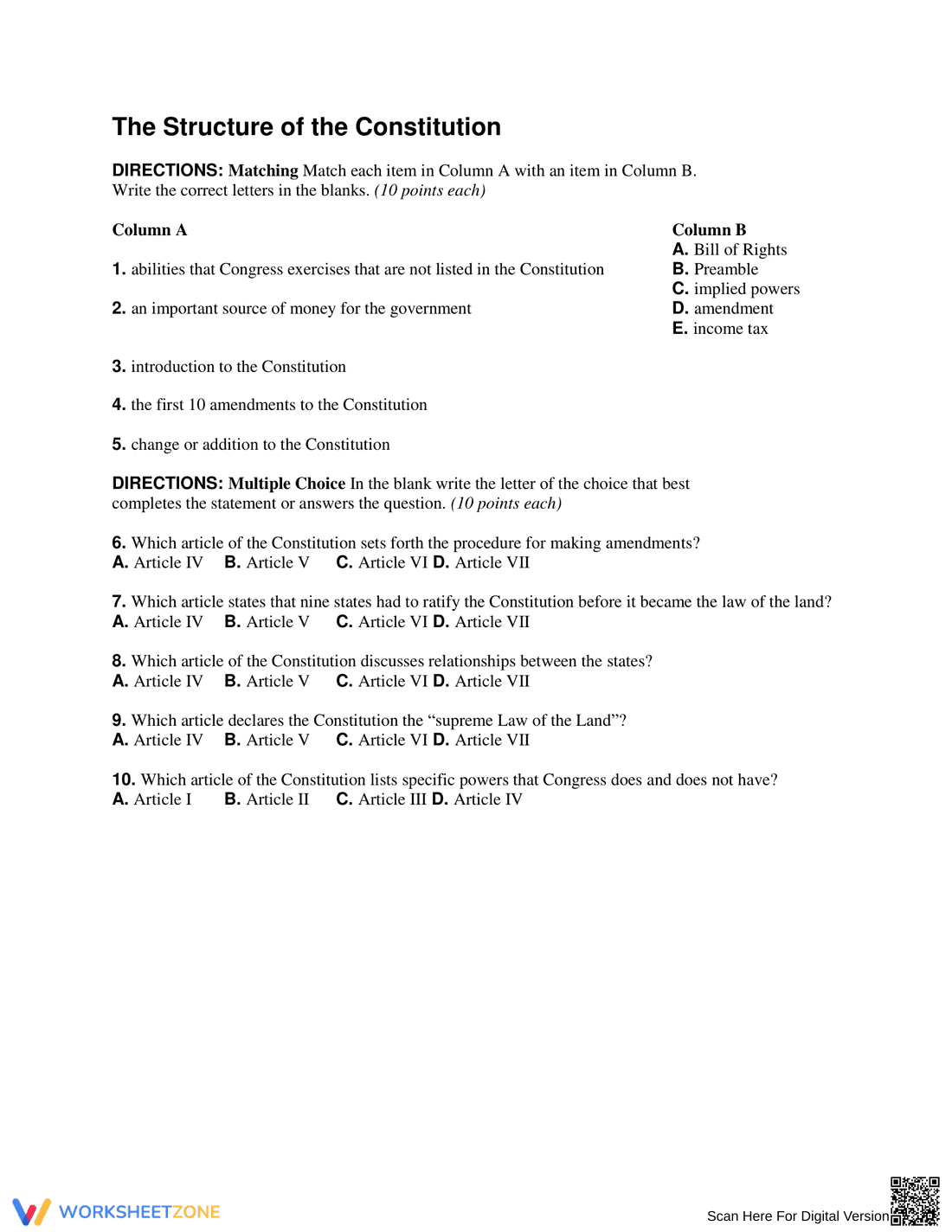The Structure of the Constitution: A Civics Guide - Page 1