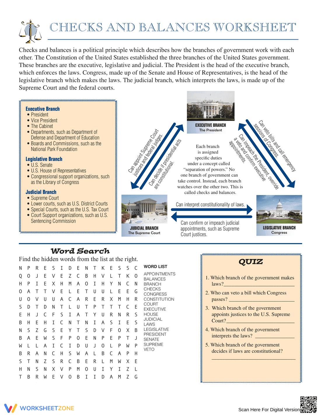 Checks and Balances: Understanding US Government - Page 1