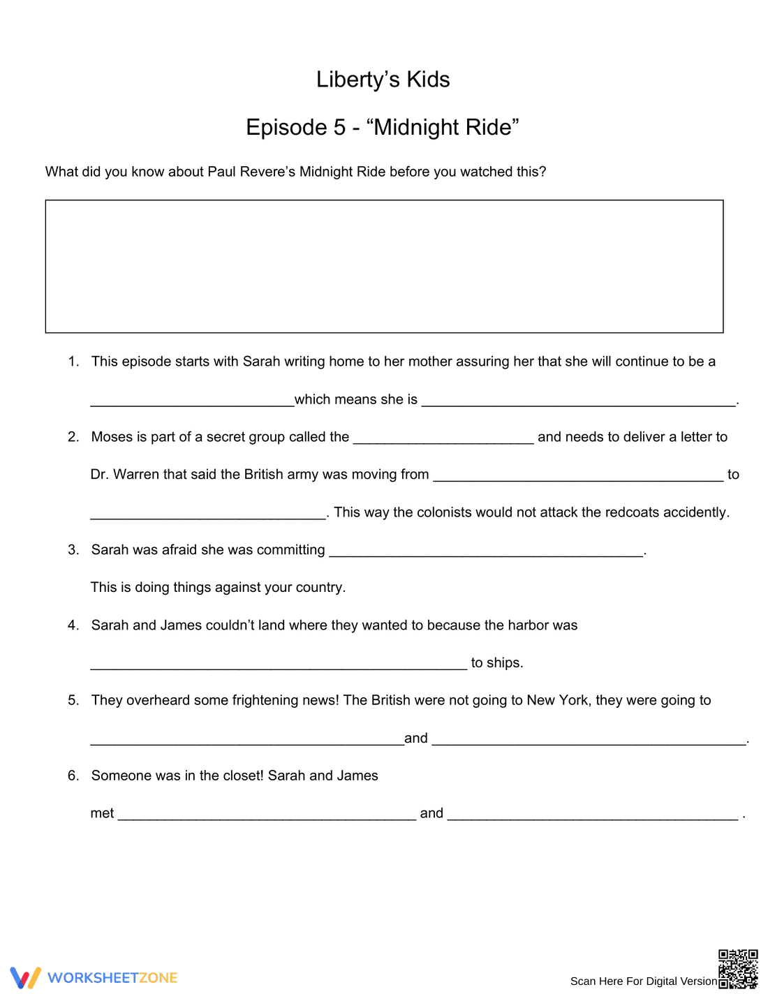 Paul Revere's Midnight Ride: Liberty Kids Analysis - Page 1