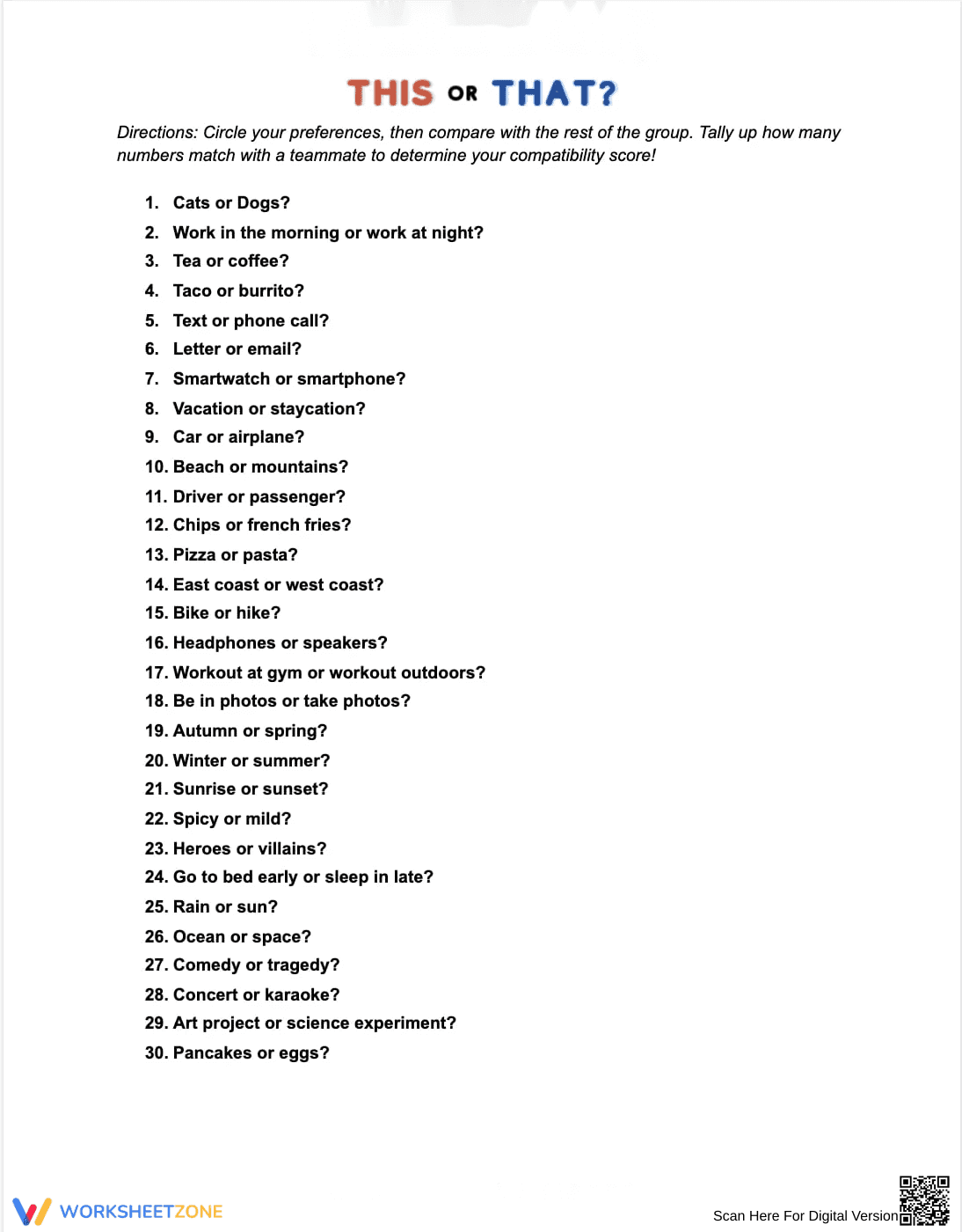 This or That: A Fun Decision-Making Game - Page 1