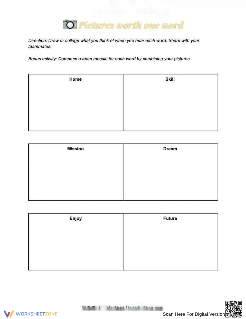 Pictures Worth One Word: Vocabulary Exercise - Page 1