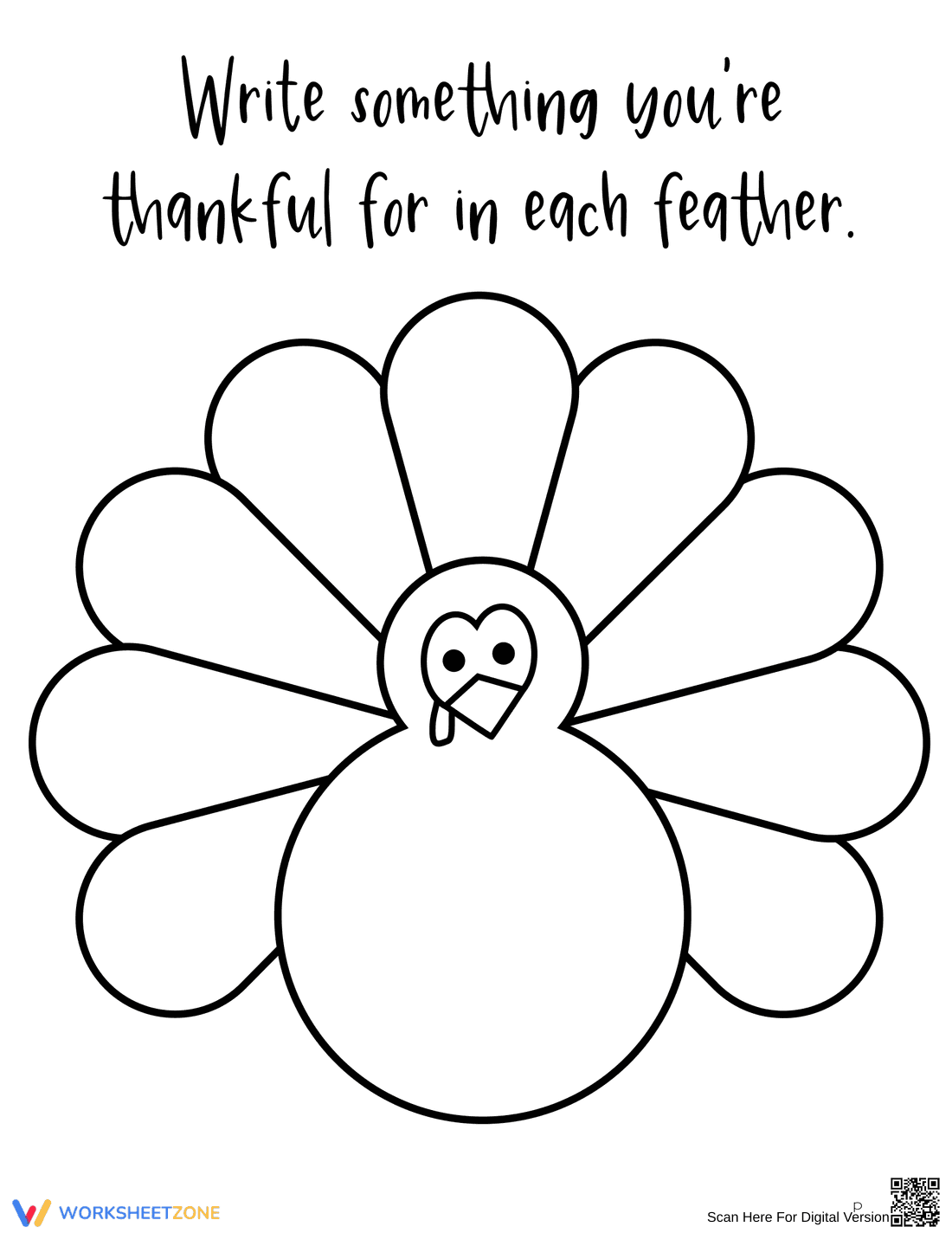 Thankful Writing & Coloring: A Gratitude Activity - Page 1