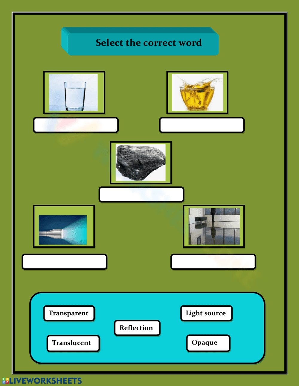 Select the Correct Word Vocabulary Practice - Page 1