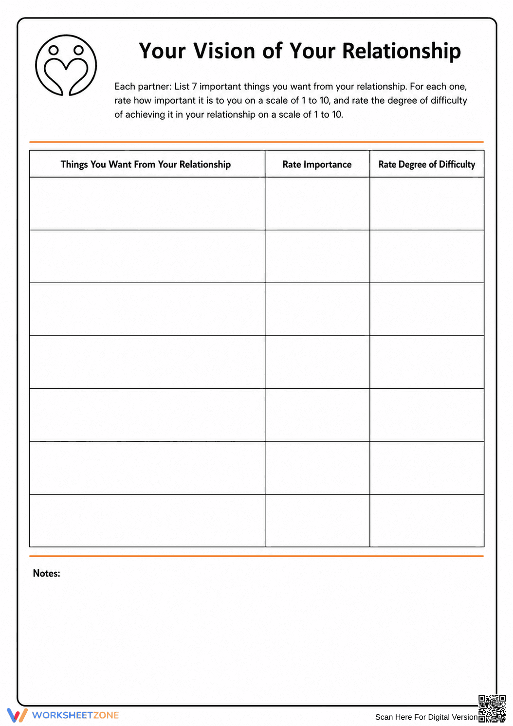 Relationship Vision Worksheet | Essential Social Skills - Page 1