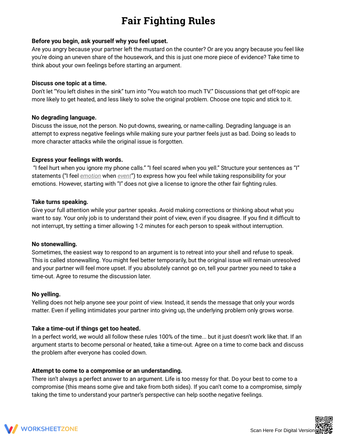 Fair Fighting Rules in Relationships - Page 1