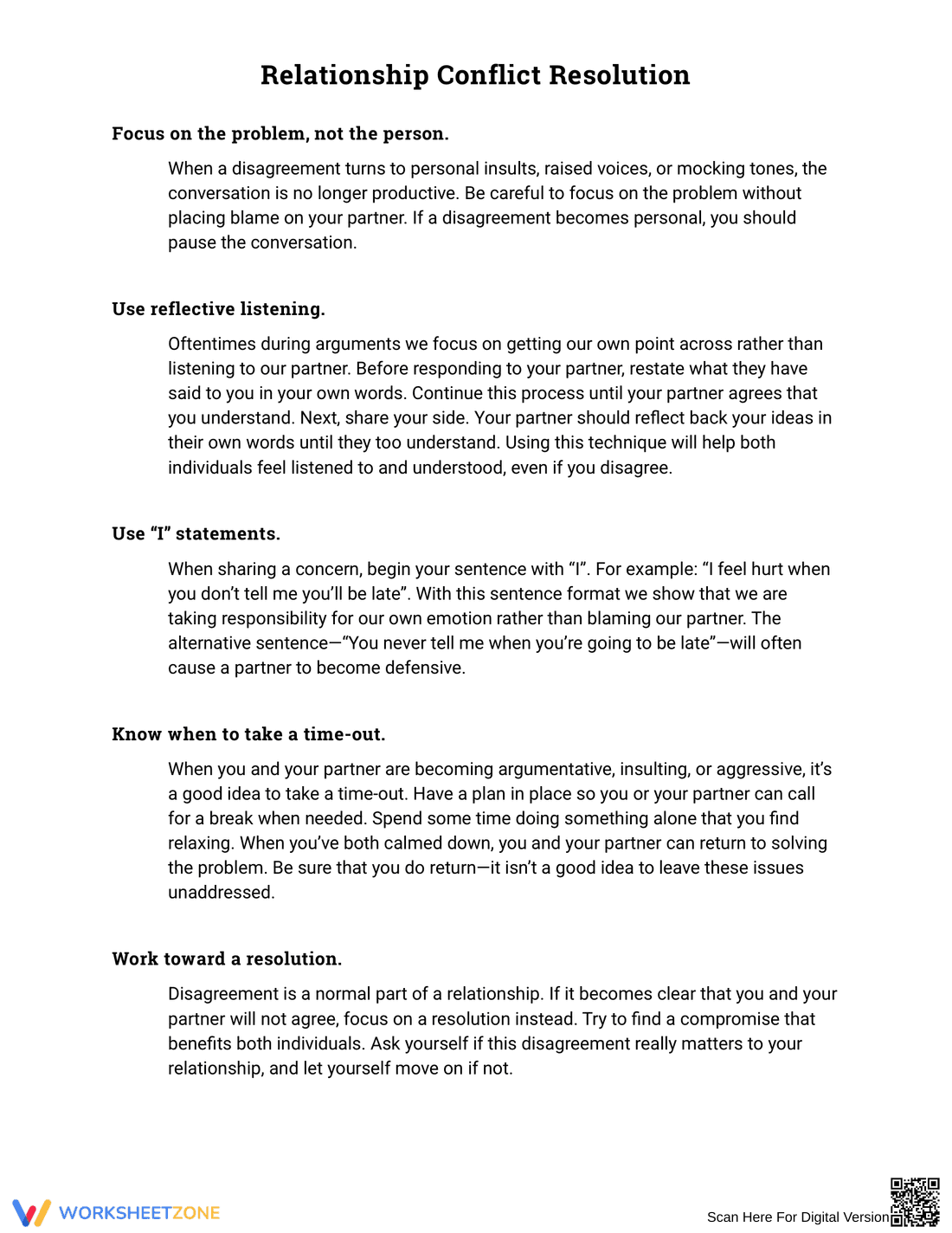 Relationship Conflict Resolution Techniques - Page 1