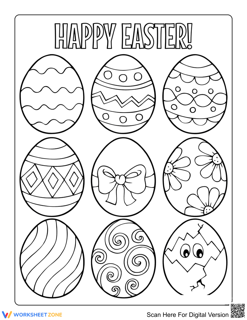 Easter Egg Patterns Coloring Page | Essential Grade K-2 - Page 1