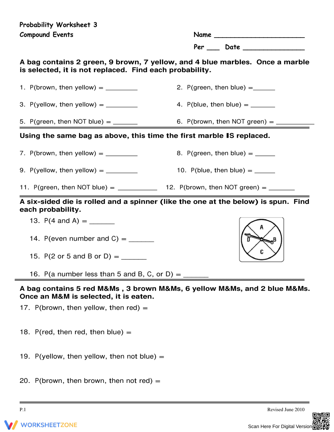 Explore Compound Events with this Worksheet - Page 1