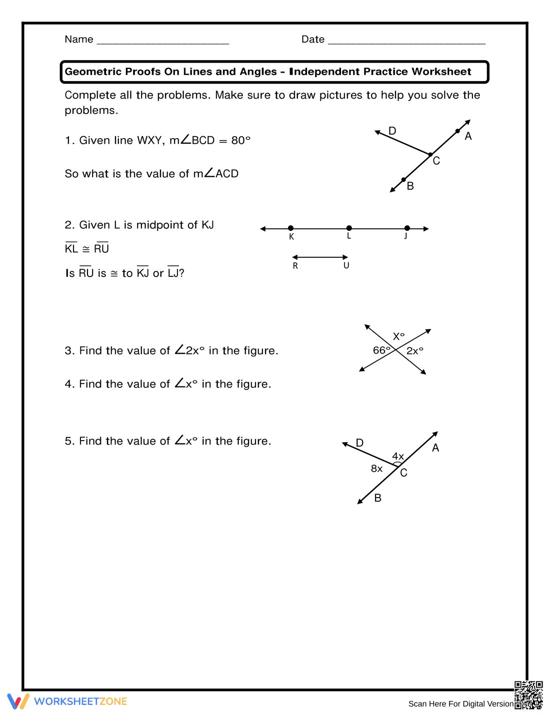 Practice Geometric Proofs with Independent Practice - Page 1