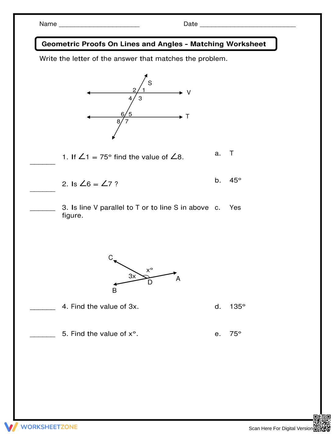 Matching Geometric Proofs on Lines and Angles - Page 1