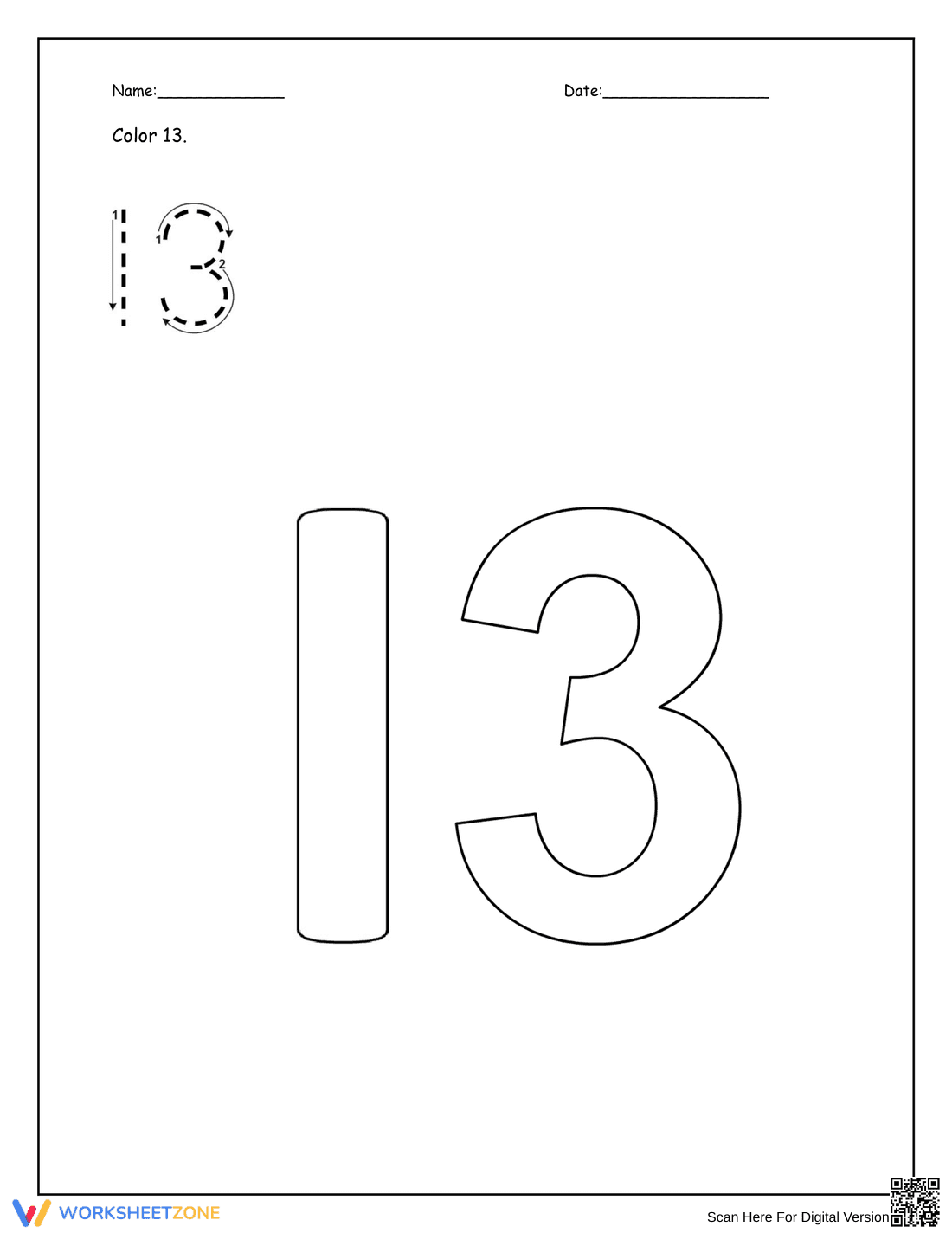 Learning Number 13: Basic Recognition Skills - Page 1