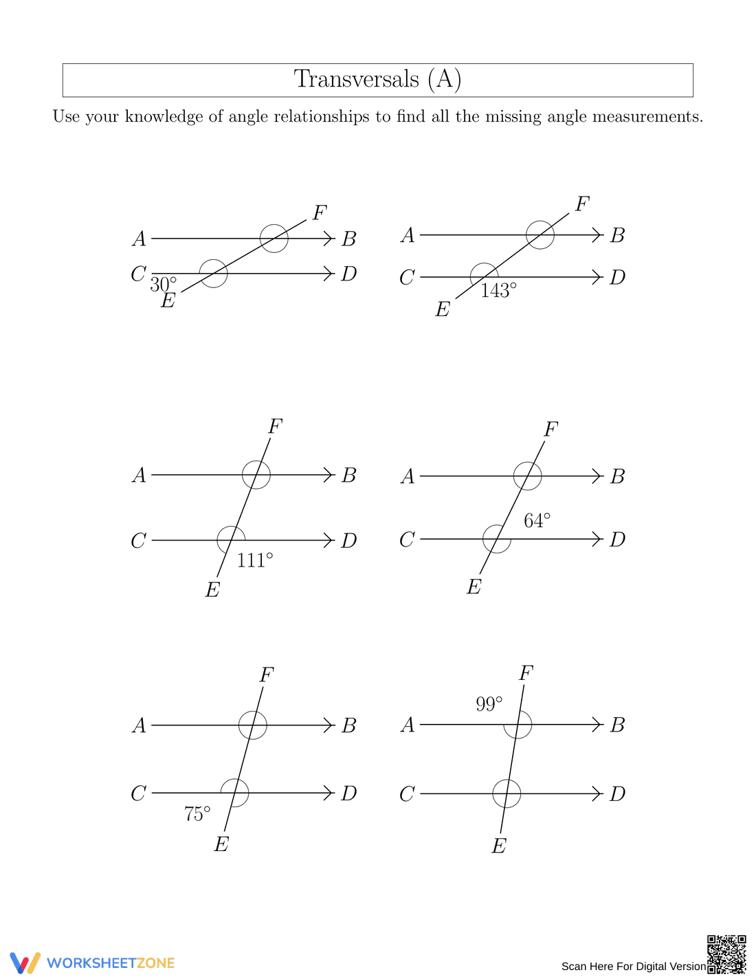Practice with Transversals - Page 1