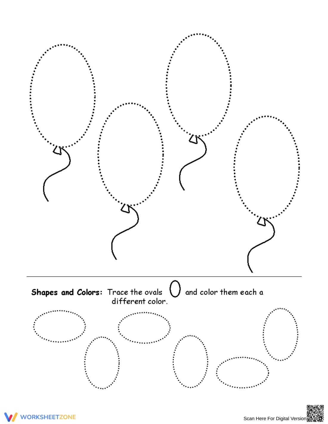 Shape and Color Recognition Worksheet - Page 1