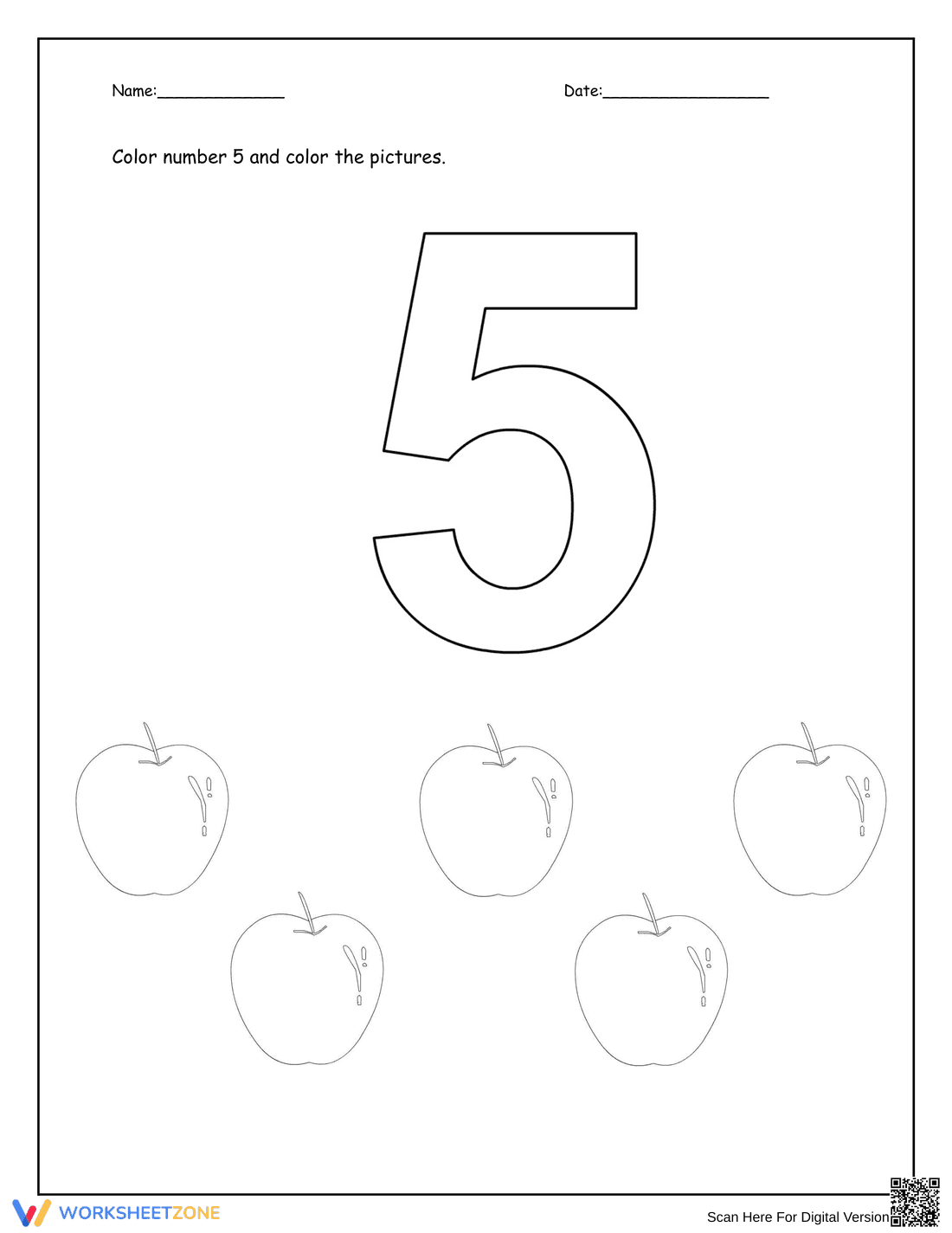 Learn Number Five - Page 1