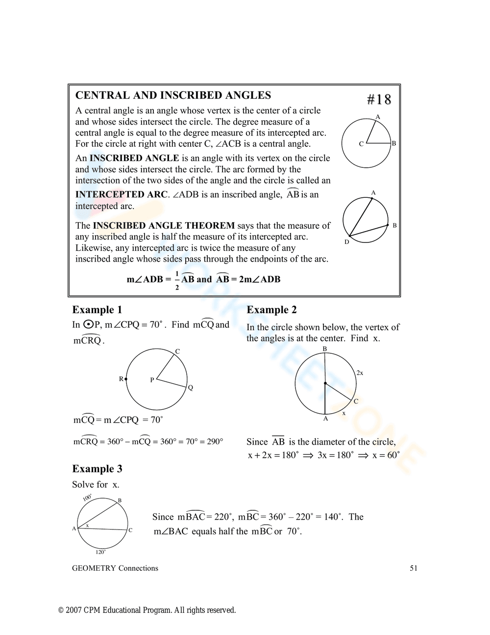 Exploring Central and Inscribed Angles - Page 1