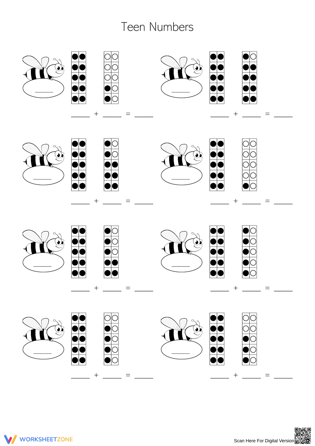 Learning Teen Numbers - Page 1