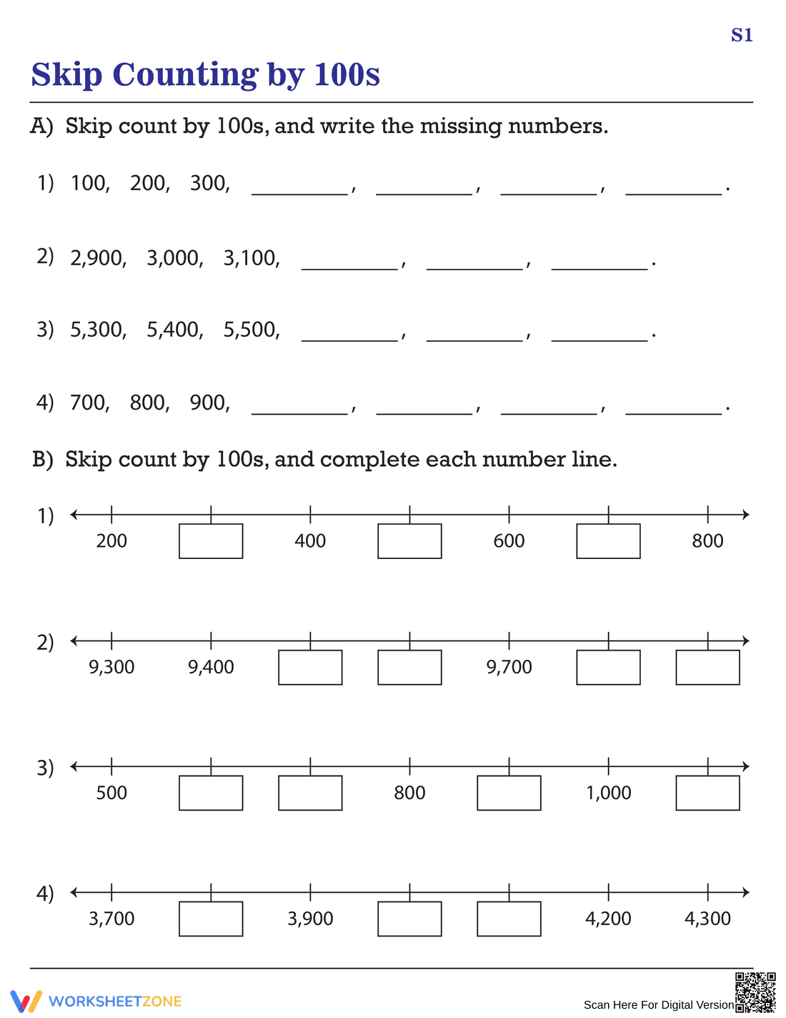 Practice Skip Counting by 100 - Page 1