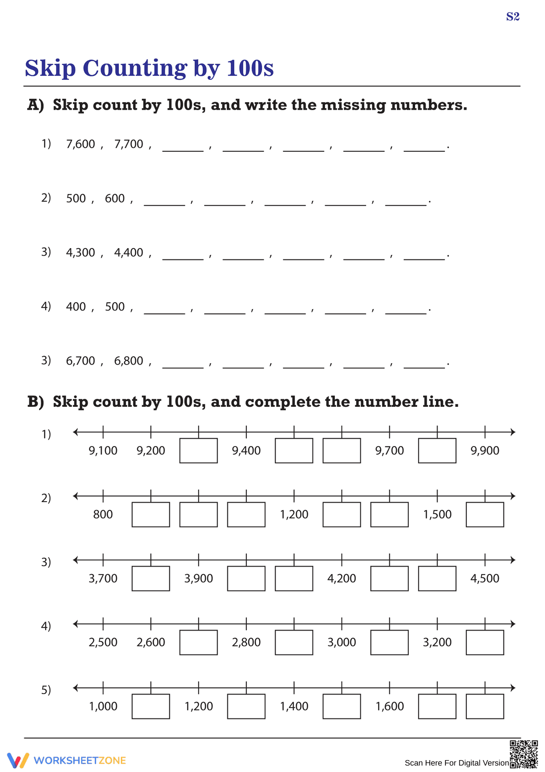Worksheet to Count by 100 - Page 1