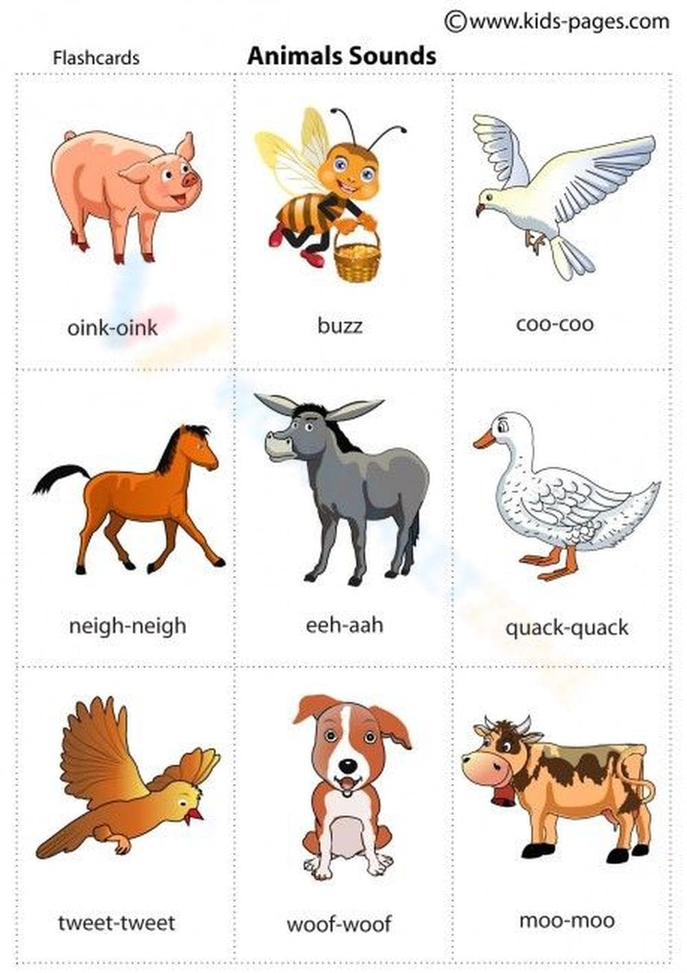 Identifying Animal Sounds Worksheet - Page 1
