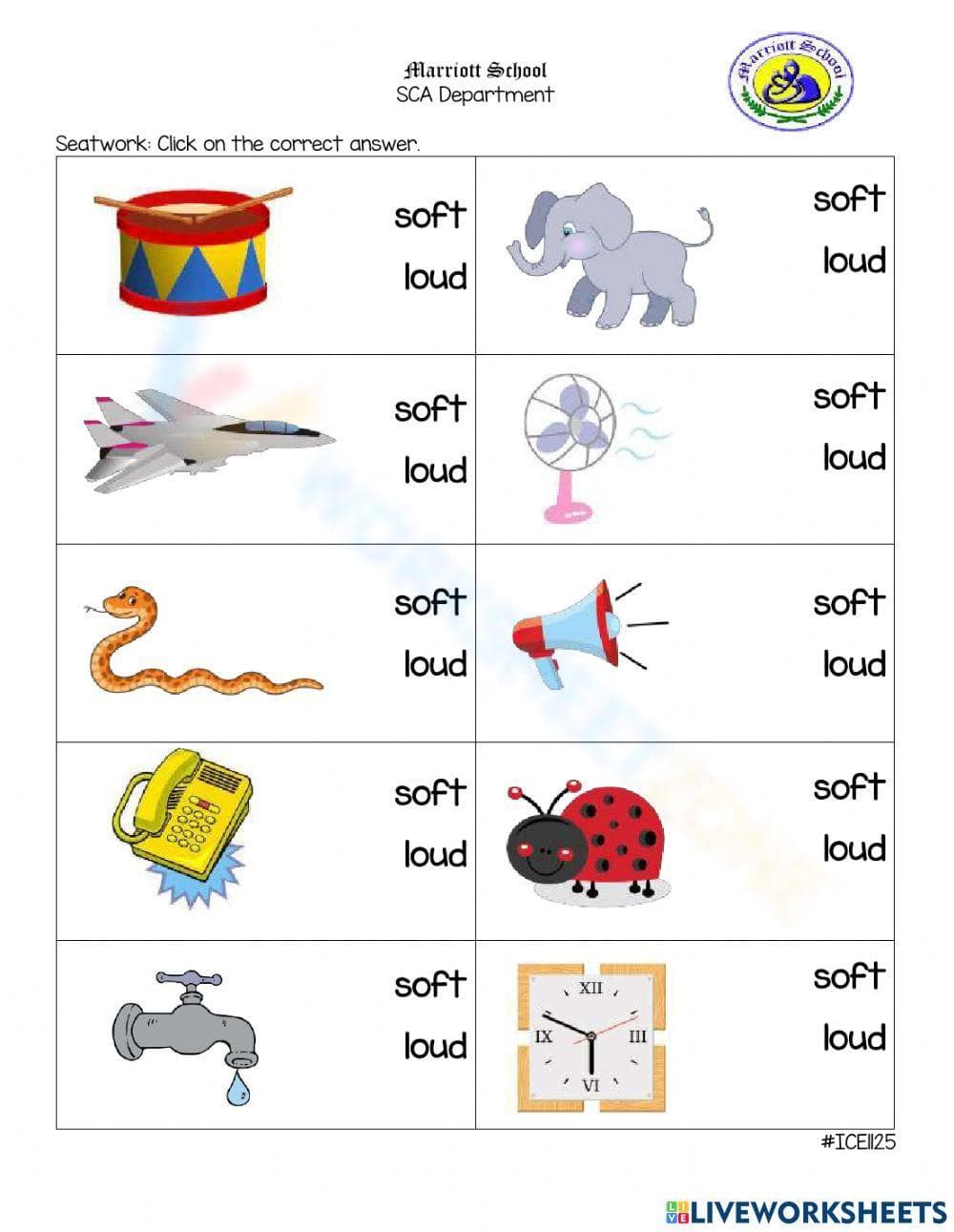 Loud and Soft Sounds Worksheet | Grade 4 Essential - Page 1