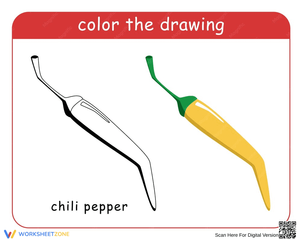 Chilli Pepper Coloring Page - Page 1