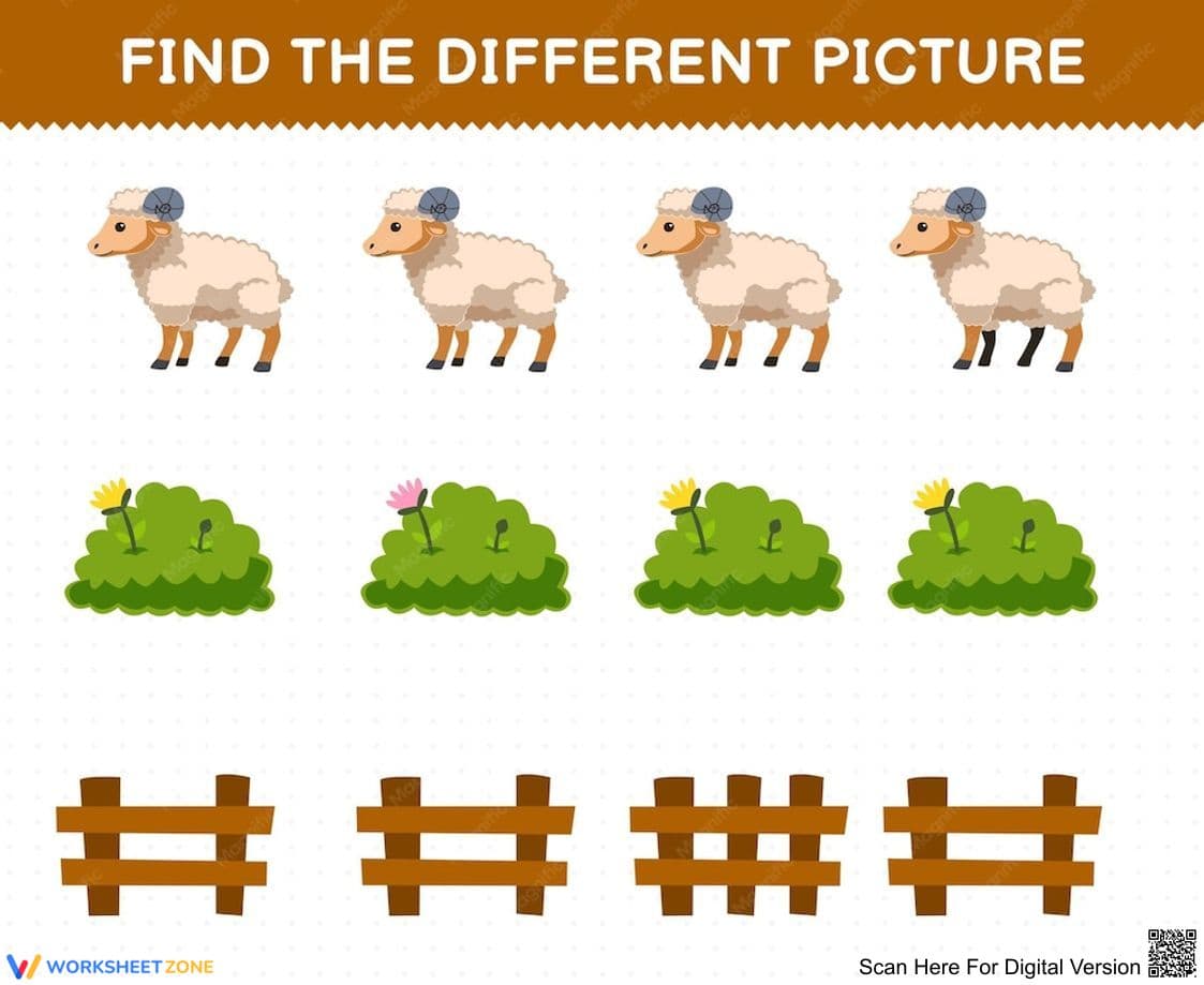 Find the Different Picture Worksheet - Page 1