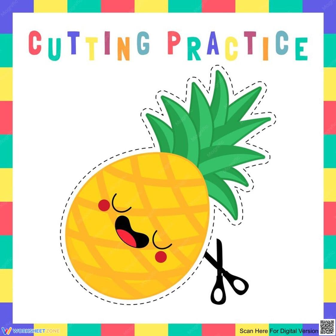 Pineapple Cutting Practice Page - Page 1