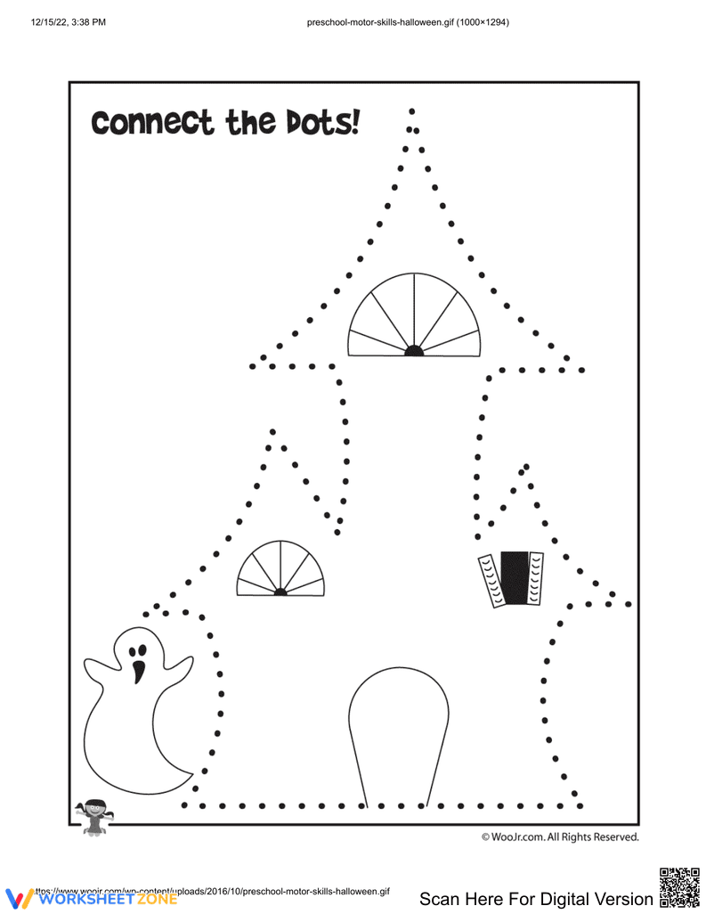 Halloween House Coloring Worksheet - Page 1