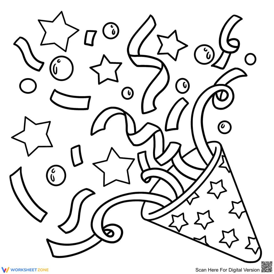 New Year's Eve Coloring Activity - Page 1
