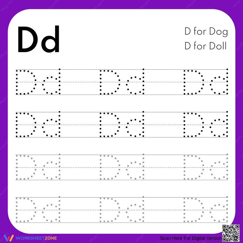 Letter D Tracing Worksheet | Essential Preschool Practice - Page 1