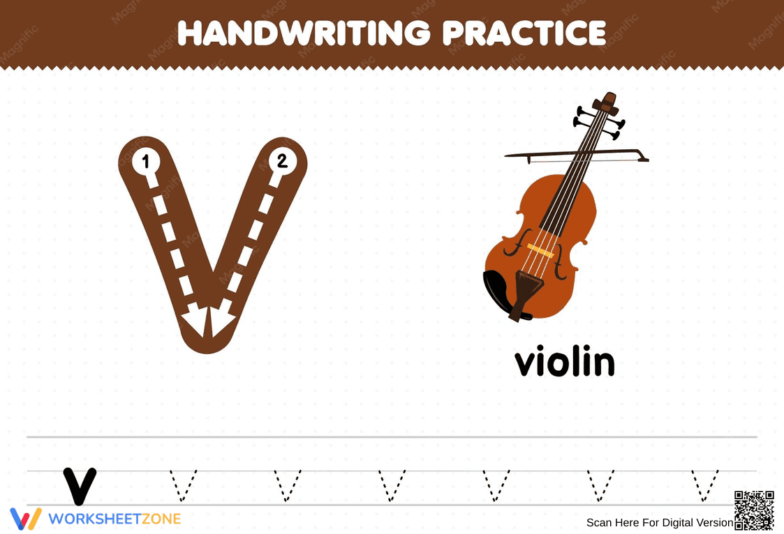 Letter V Tracing Worksheet | Essential Kindergarten Ready - Page 1