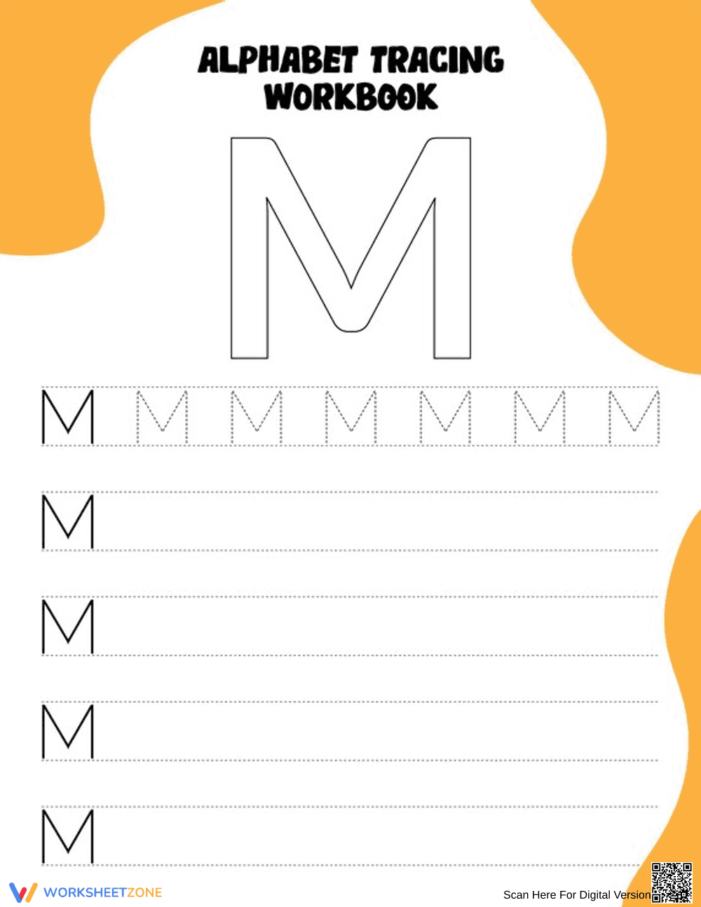 Uppercase M Tracing Worksheet | Printable Grade K-1 - Page 1