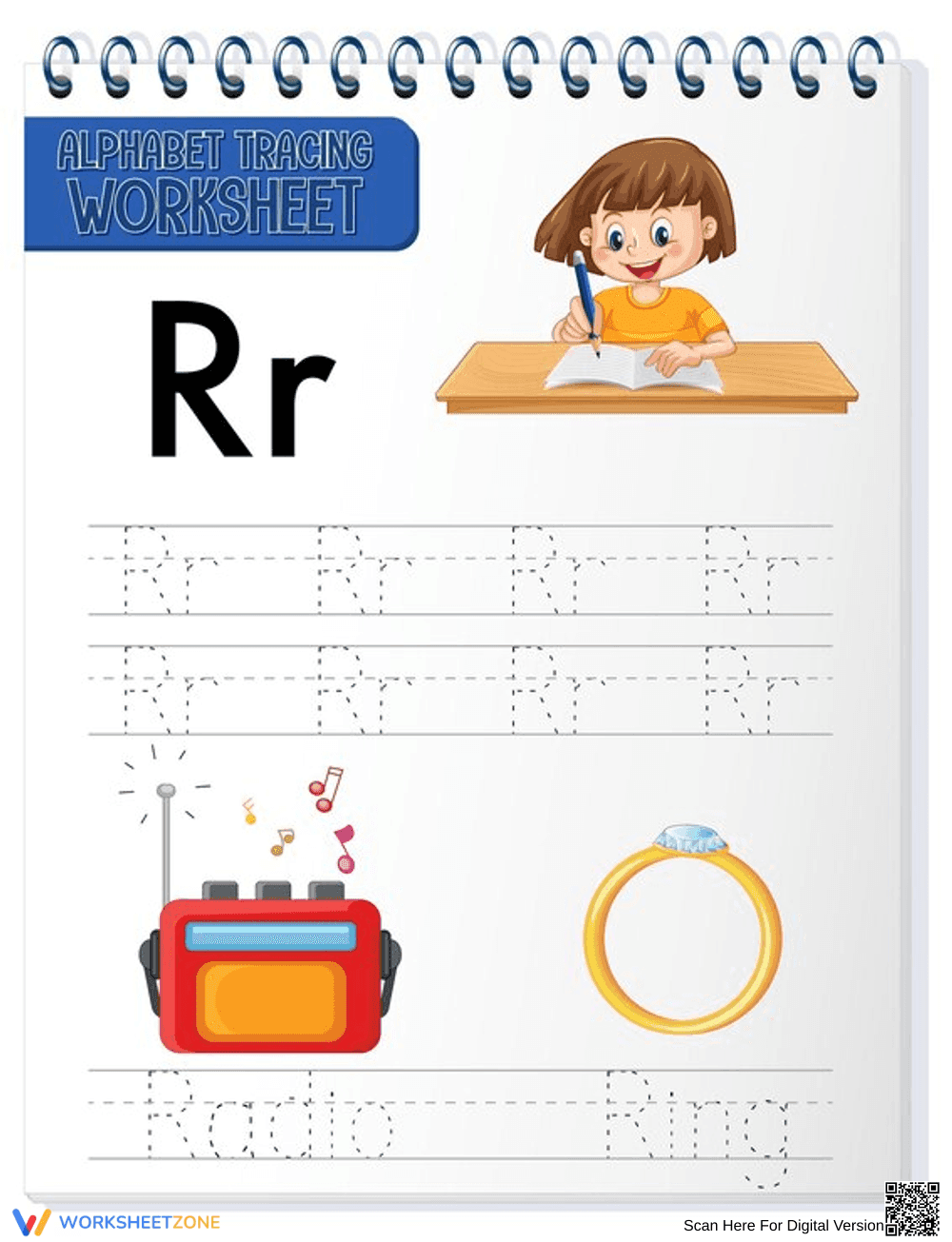 Letter R Tracing Worksheet | Essential Kindergarten Practice - Page 1