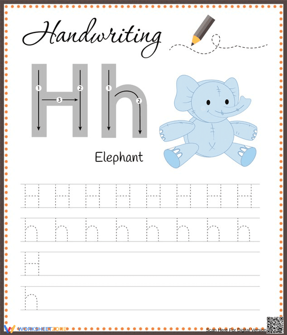 Letter H Practice - Page 1