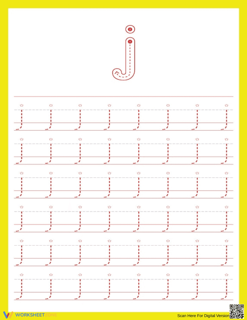 Printable Worksheet Letter J Tracing - Page 1