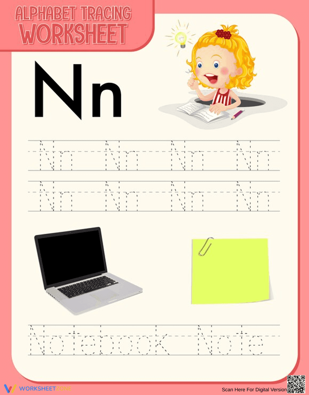 Letter Nn Tracing Worksheet | Essential Grade K-1 Ready - Page 1