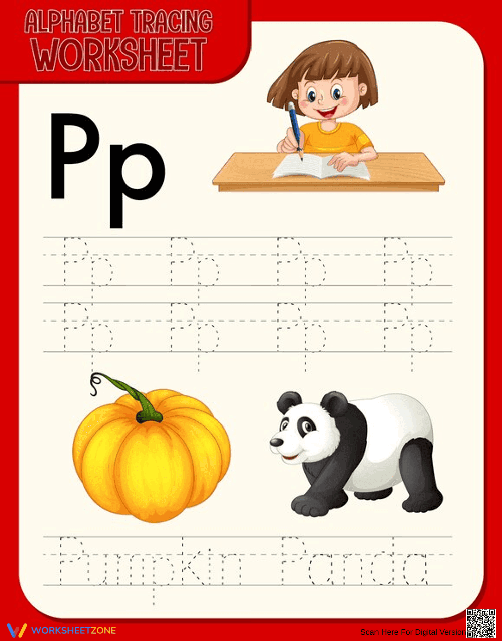 Letter P Tracing Worksheet | Essential Grade K-1 Ready - Page 1