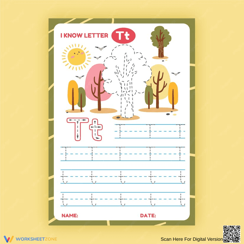 Letter T Tracing Worksheet | Essential Grade K-1 Ready - Page 1