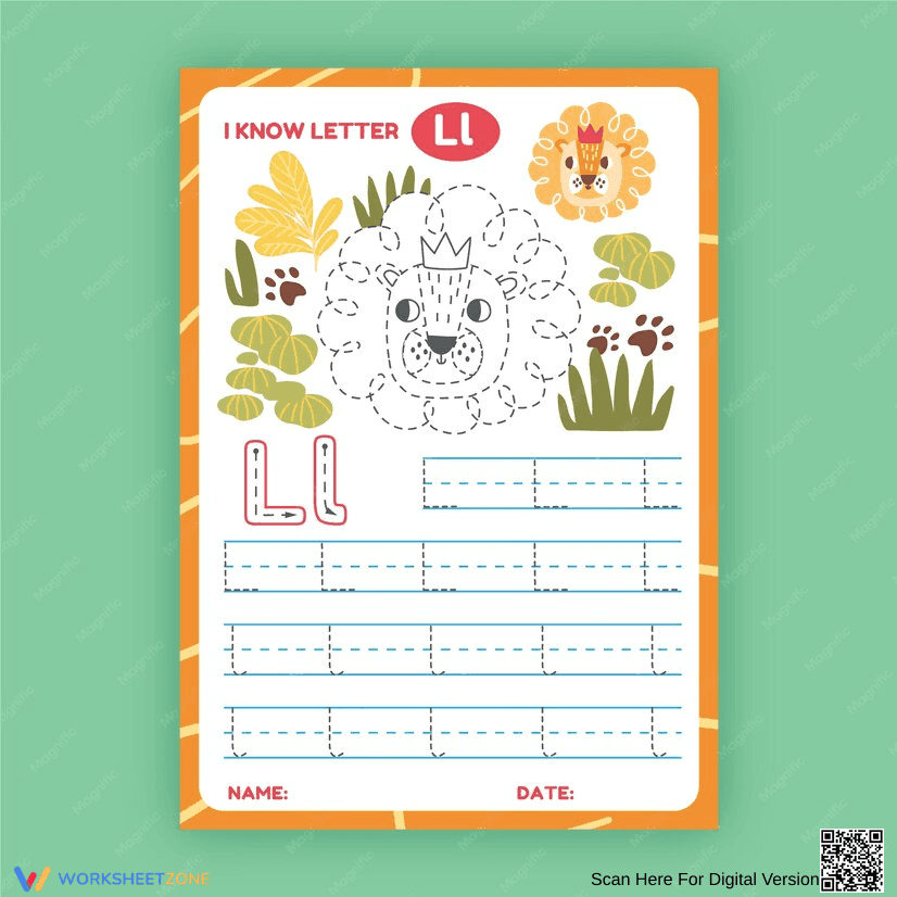 Learn Letter L with Lion - Page 1
