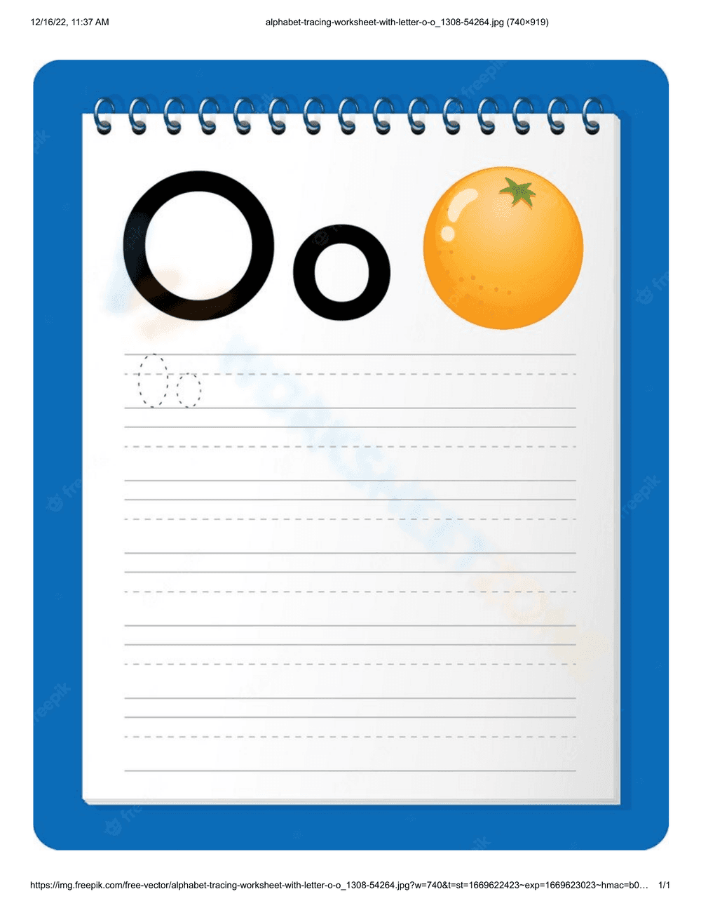 Letter O Tracing - Page 1