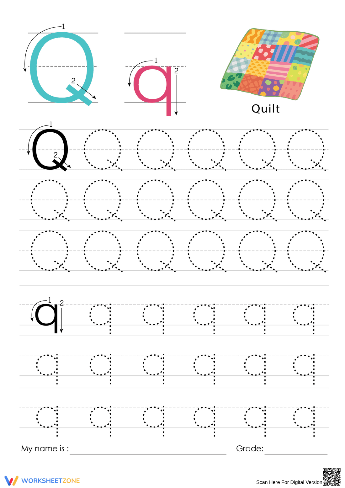Master Letter Q: Practice Worksheet - Page 1