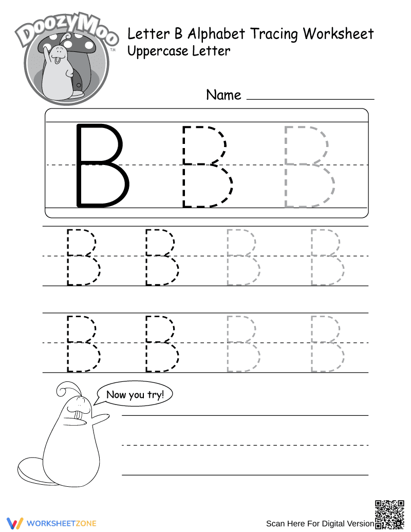 Learn Uppercase Letter B - Page 1