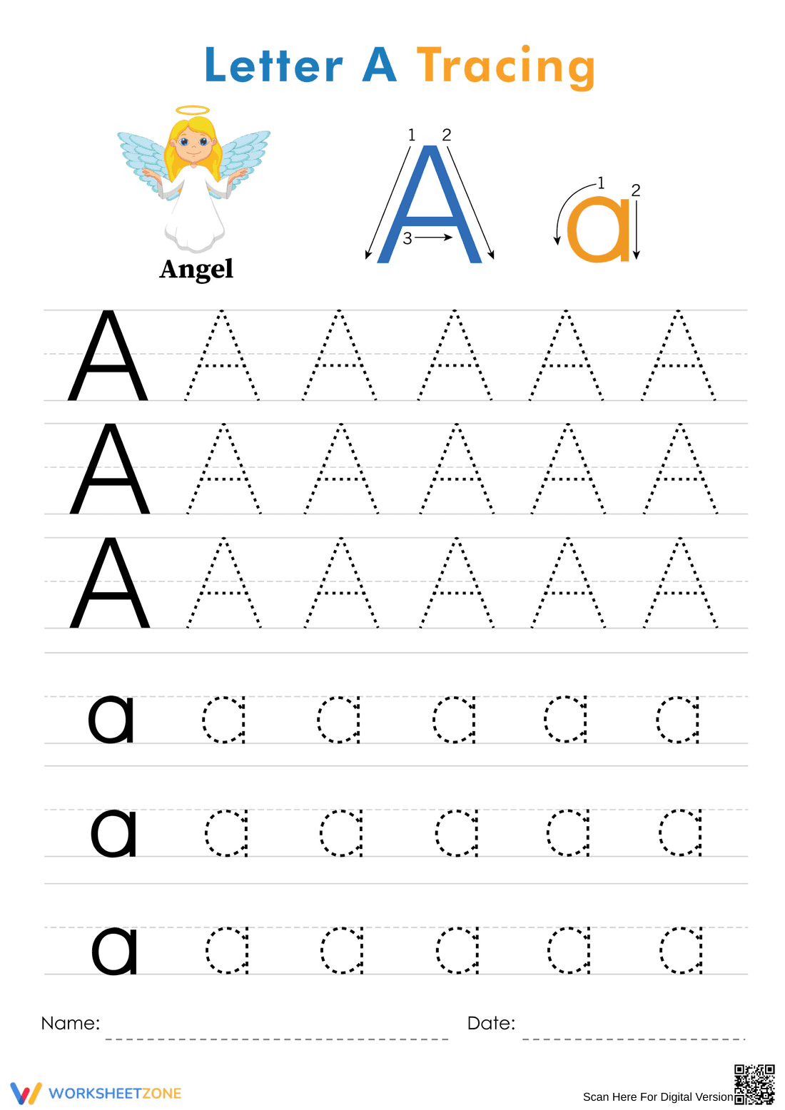 Letter A with Angle - Page 1