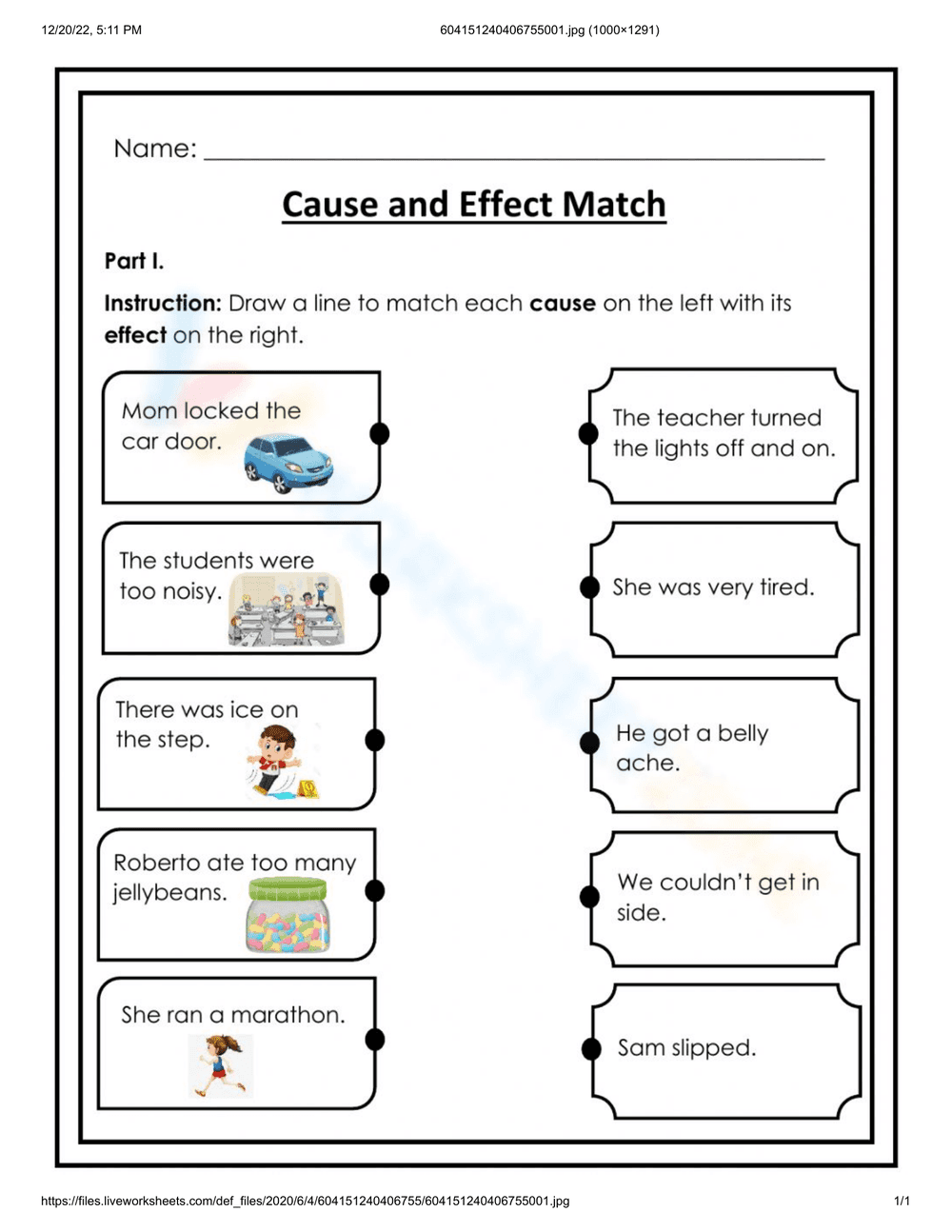 Identify Cause and Effect with This Worksheet - Page 1