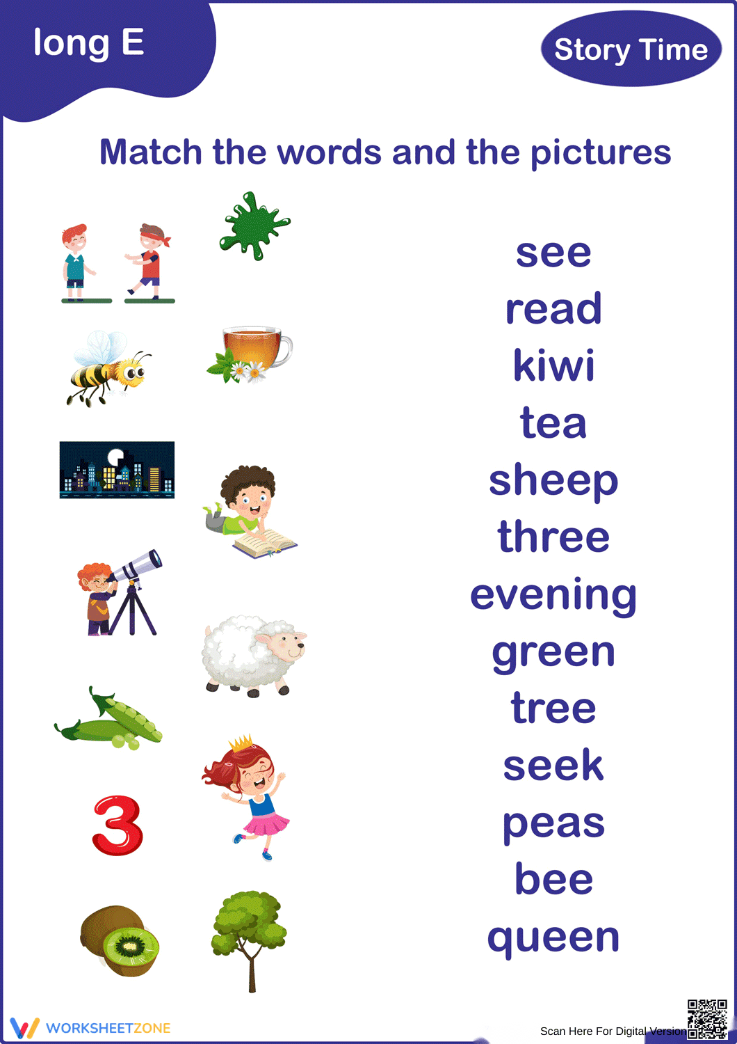 Explore Long E Sounds with This Worksheet - Page 1