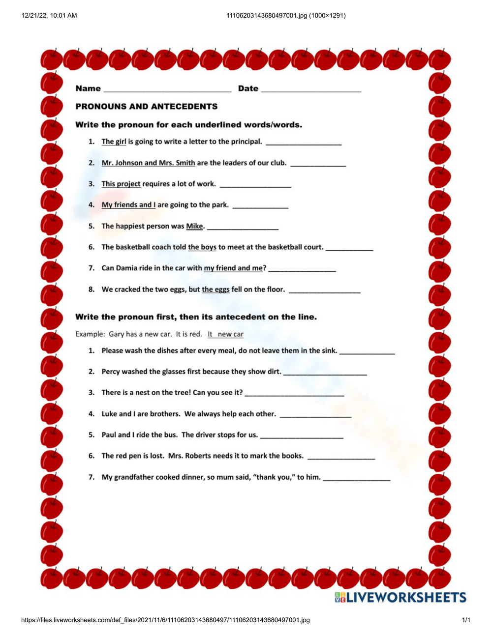 Practice Pronouns with This Worksheet - Page 1