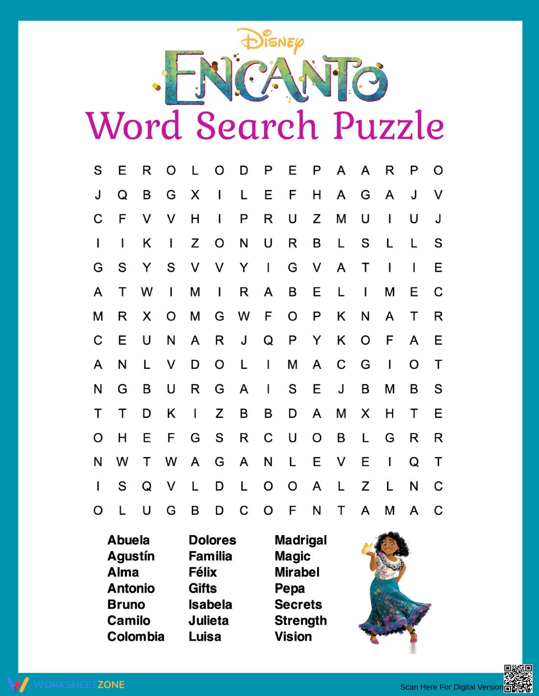 Solve the Encanto Puzzle with This Worksheet - Page 1