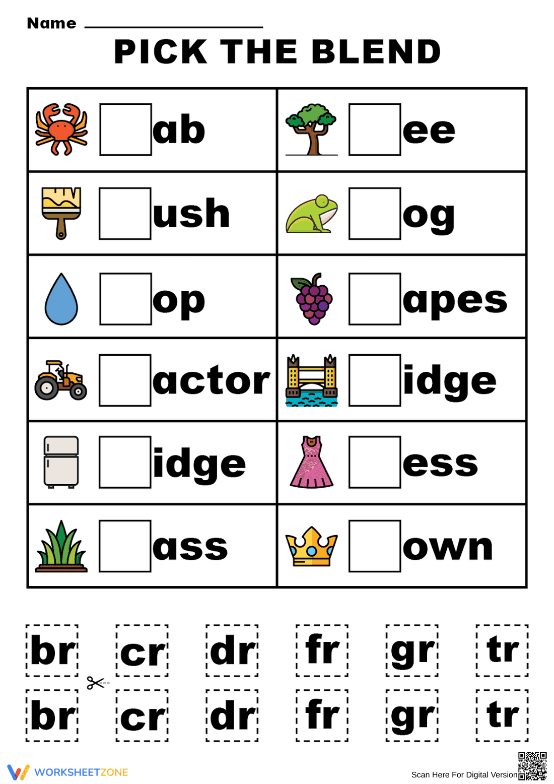 Pick the Blends: Enhance Phonics Skills - Page 1