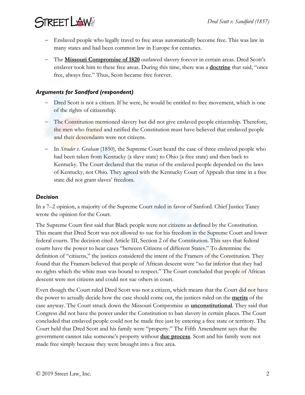 Dred Scott vs. Sandford (1857): Understanding the Case - Page 1